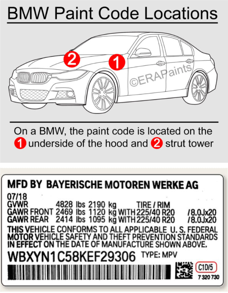 BMW Touch Up Paint BMW Colour Code Location Chipex UK