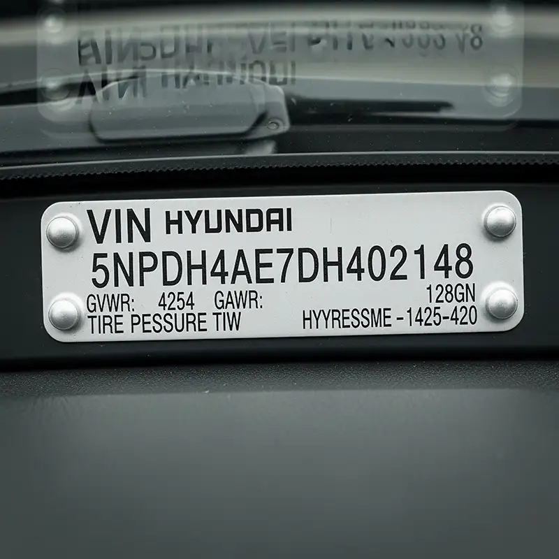Car vin plate